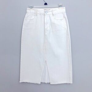 Madewell white denim skirt